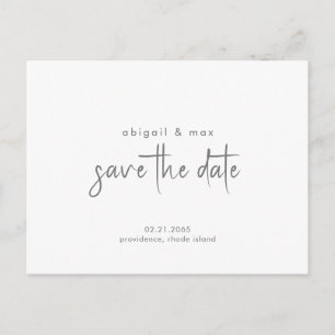 Carte postale de mariage simple pour annoncer la d