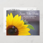 Carte Postale de Mariage Sunflower Save The Date (Devant / Derrière)