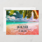 Carte postale de mariage tropical à USVI (Devant / Derrière)
