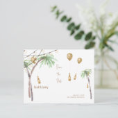 Carte postale de mariage tropical Champagne pour a (Debout devant)