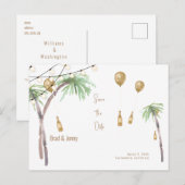 Carte postale de mariage tropical Champagne pour a (Devant / Derrière)