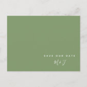 Carte postale de mariage vert simple pour annoncer (Devant)