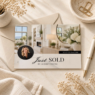 Carte postale de marketing immobilier « Vendu »