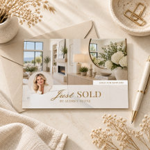 Carte postale de marketing immobilier « Vendu »