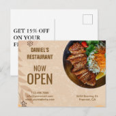 Carte postale de marketing pour restaurant Boho (Devant / Derrière)