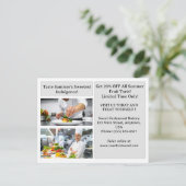 Carte postale de marketing pour restaurant moderne (Debout devant)