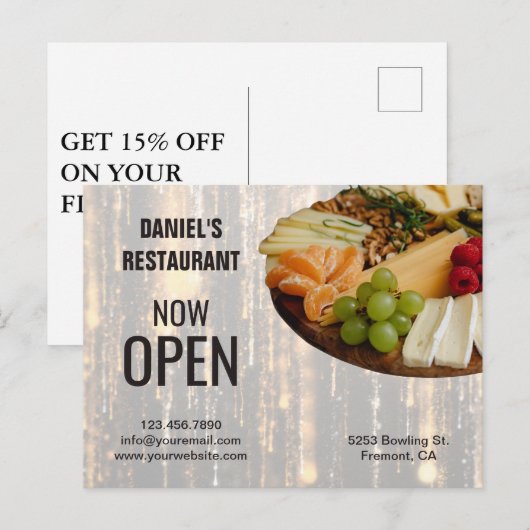 Carte postale de marketing pour traiteur de luxe (Devant / Derrière)
