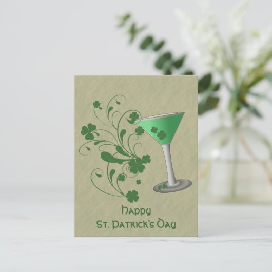 Carte postale de martini de la Saint-Patrick (Debout devant)