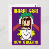 Carte postale de masquage de Mardi Gras (Devant / Derrière)