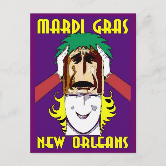 Carte postale de masquage de Mardi Gras (Devant)
