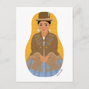 Carte postale de Matriochka bolivienne aymara