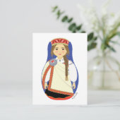 Carte postale de Matriochka lettone brune (Debout devant)