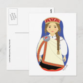 Carte postale de Matriochka lettone brune (Devant / Derrière)