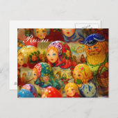 Carte postale de Matryoshka en Russie (Devant / Derrière)
