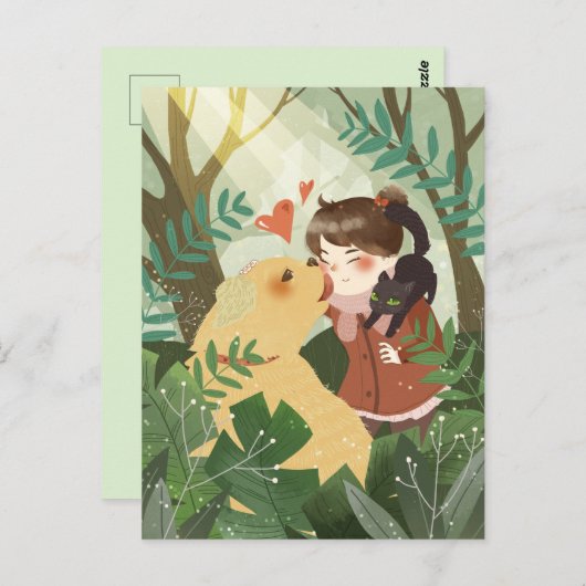 Carte postale de meilleurs amis mignons (Devant / Derrière)