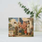 Carte postale de Memorial Day de style rétro améri (Debout devant)