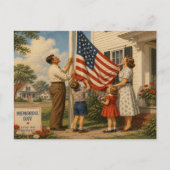 Carte postale de Memorial Day de style rétro améri (Devant)