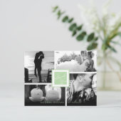 Carte postale de Merci blanc de Mint Mariage 4 Pho (Debout devant)