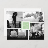 Carte postale de Merci blanc de Mint Mariage 4 Pho (Devant / Derrière)