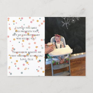 Carte postale de Merci d'anniversaire de photo de