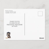 Carte postale de Merci de chiot de l'école materne (Dos)