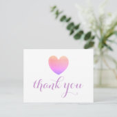 Carte postale de Merci de coeur de couleur violet (Debout devant)