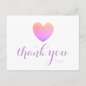 Carte postale de Merci de coeur de couleur violet (Devant)