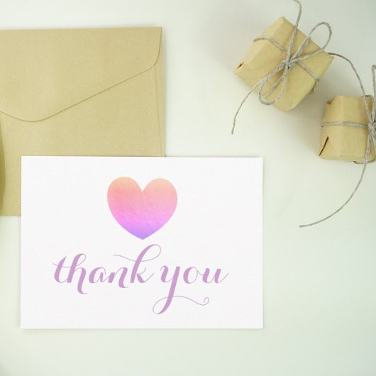 Carte postale de Merci de coeur de couleur violet