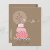 Carte postale de Merci de gâteau rose doux (Devant / Derrière)