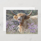 Carte postale de Merci de la vache mignonne (Devant / Derrière)