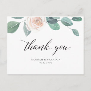 Carte postale de Merci de Mariage floral à ressort
