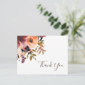 Carte postale de Merci de Mariage Floral Orange de (Debout devant)