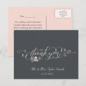 Carte postale de Merci de Mariage Vintage rustique (Devant / Derrière)