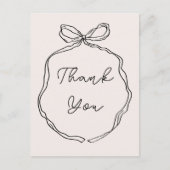 Carte postale de Merci de ruban blanc à main (Devant)