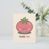 Carte postale de Merci de tomate Kawaii très agréa (Debout devant)