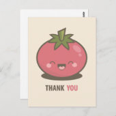 Carte postale de Merci de tomate Kawaii très agréa (Devant / Derrière)