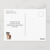 Carte postale de Merci d'écureuil mignonne d'école (Dos)