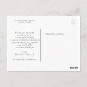 Carte postale de Merci Mariage de superposition mo (Dos)