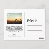 Carte postale de Merci Mariage lettres main chic (Dos)