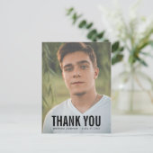 Carte postale de Merci masculin en texte noir (Debout devant)