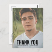 Carte postale de Merci masculin en texte noir (Devant / Derrière)