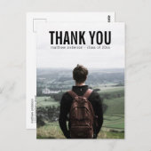 Carte postale de Merci masculin en texte noir (Devant / Derrière)