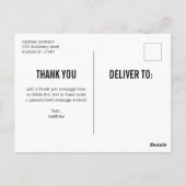 Carte postale de Merci masculin en texte noir (Dos)