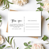 Carte postale de Merci photo de Mariage marié