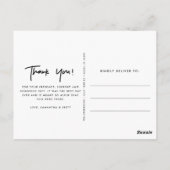 Carte postale de Merci photo de Mariage marié (Dos)