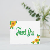 Carte postale de Merci vert de tournesol jaune (Debout devant)