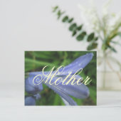 Carte postale de mère élégante fleur bleue (Debout devant)