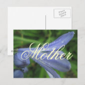 Carte postale de mère élégante fleur bleue (Devant / Derrière)