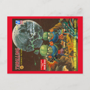 CARTE POSTALE DE MESSAGE D'ANNIVERSAIRE SCI-FI VIN