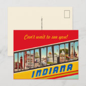 Carte postale de message de l'Indiana (Devant / Derrière)